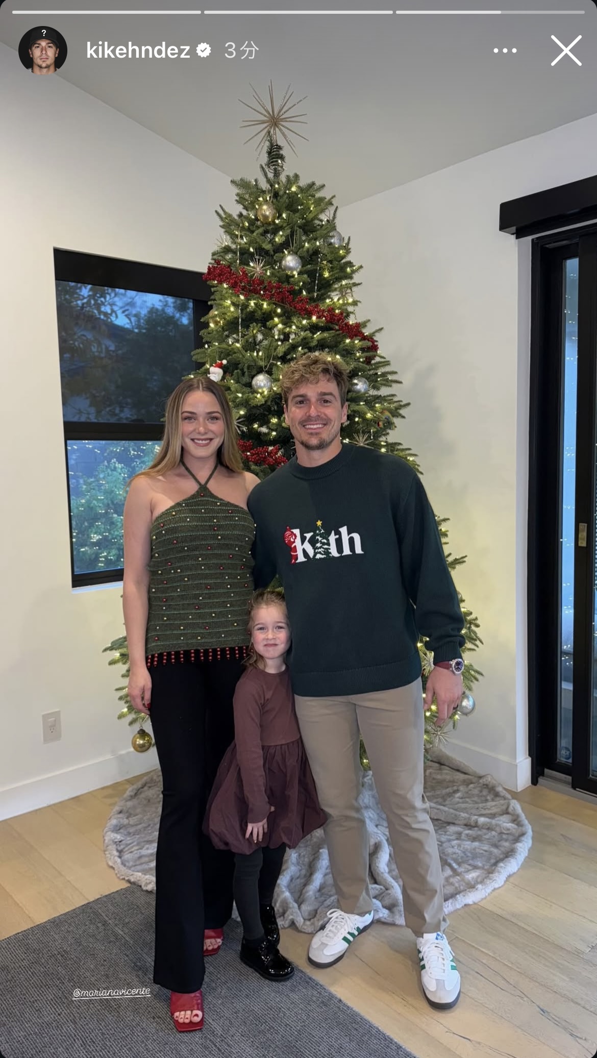 キケ・ヘルナンデスの妻マリアナ夫人のインスタグラムから