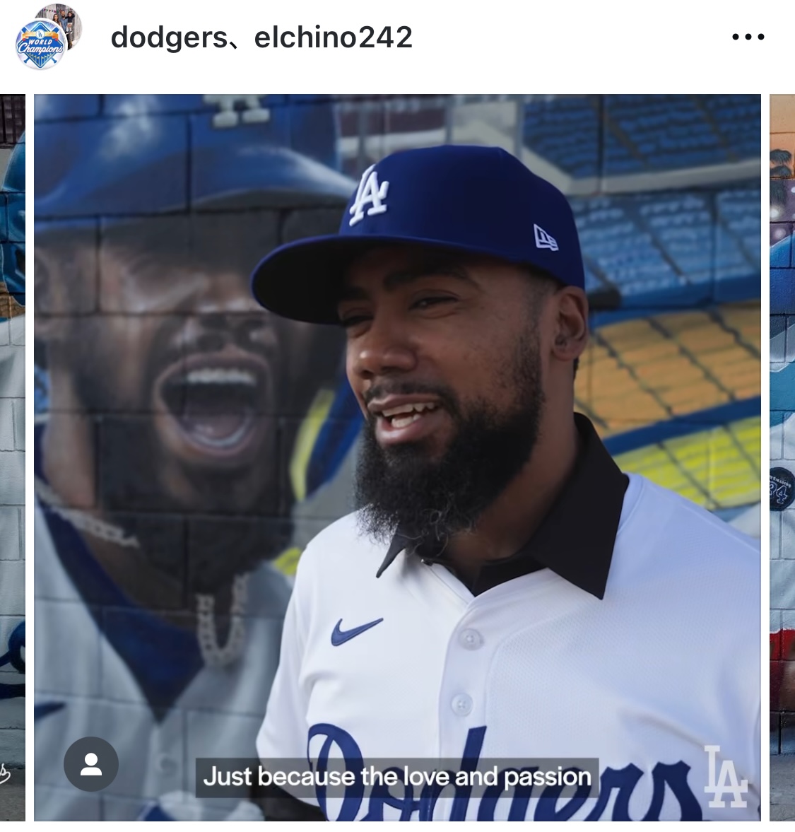 ドジャース公式インスタグラムから