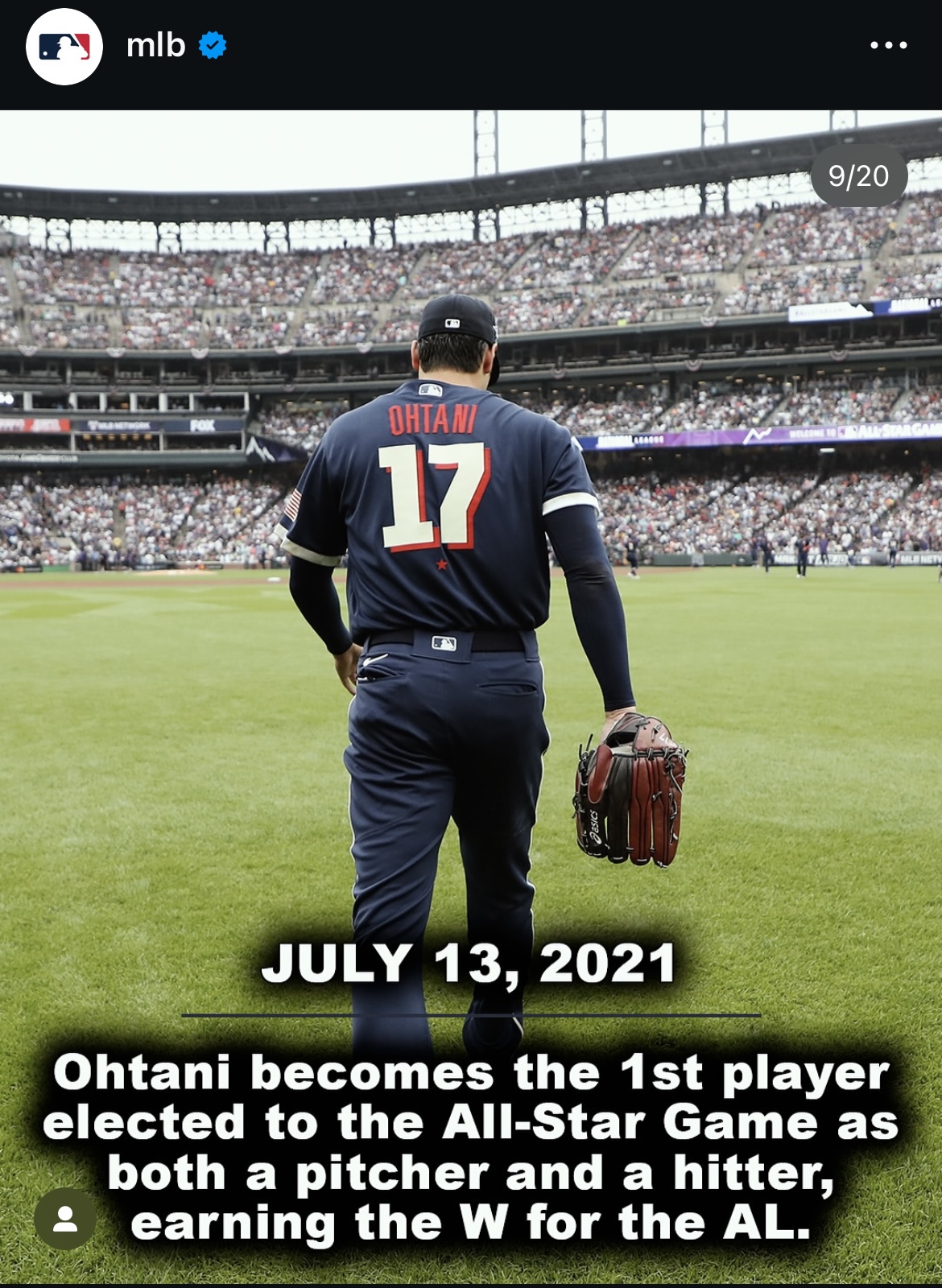 MLB公式インスタグラムから