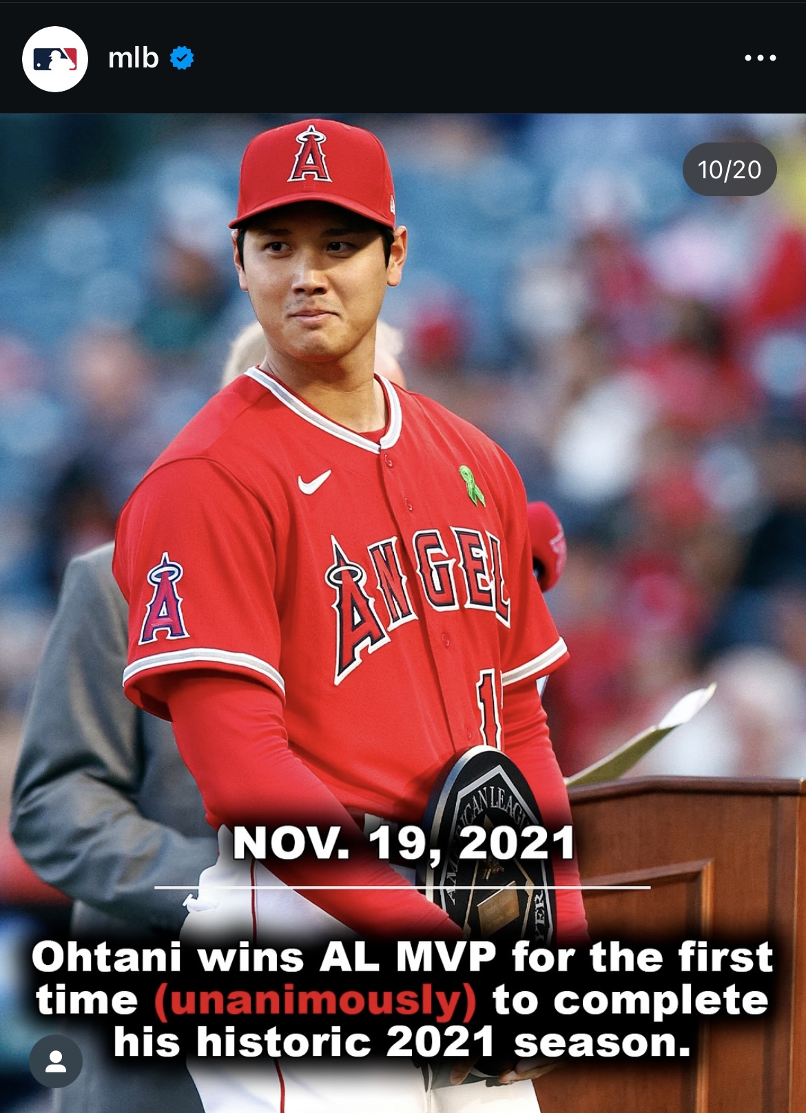 MLB公式インスタグラムから