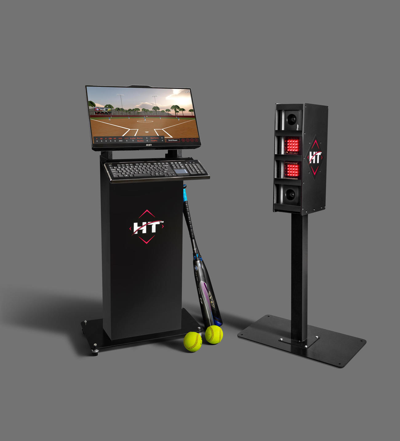 大リーグ球団で採用されている打撃マシン「ヒットトラックス」。ファンフェストで体験できる＝HitTrax（R）