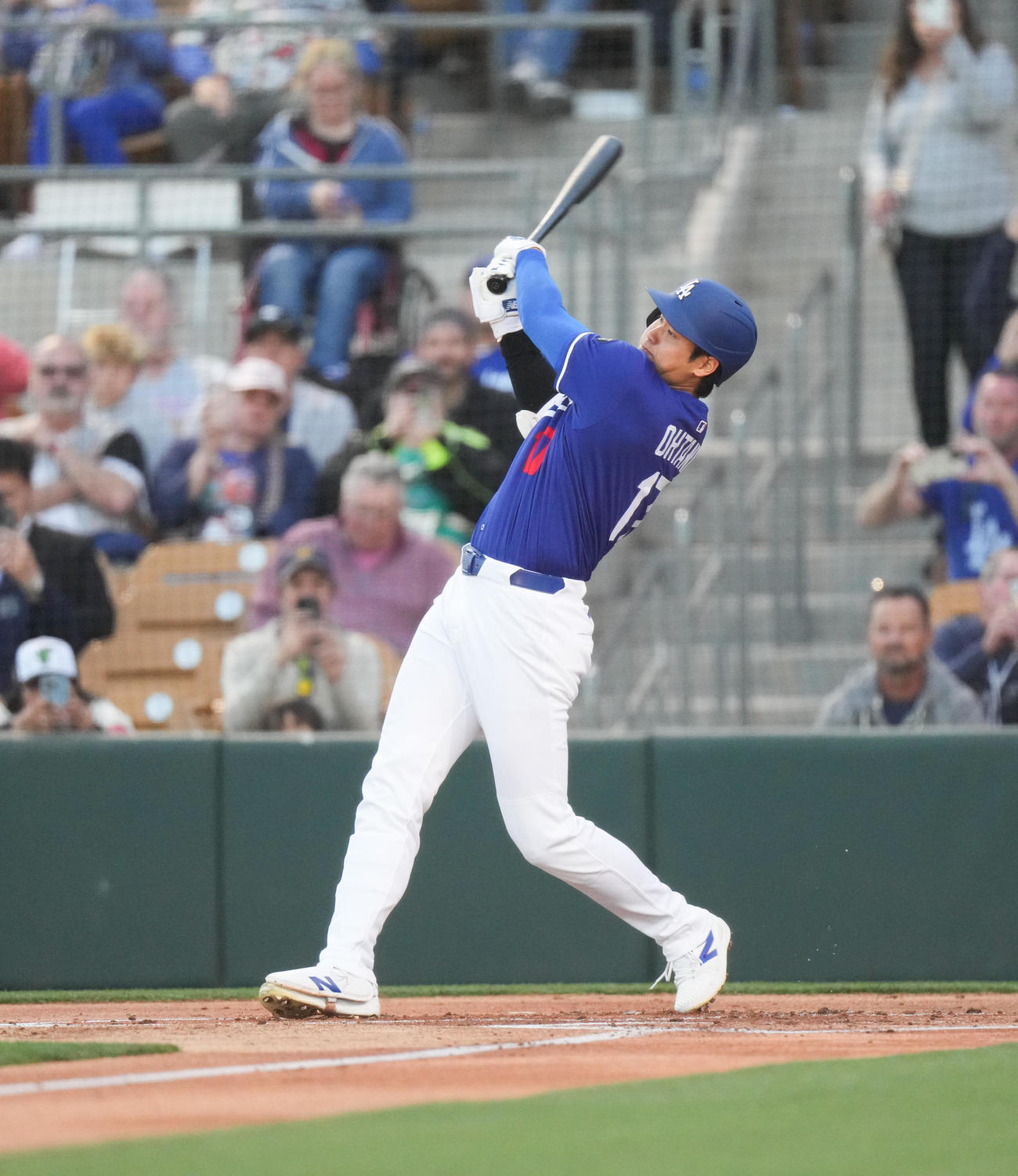 オープン戦・ドジャース対レッズ　1回裏ドジャース無死、一ゴロに倒れる大谷（撮影・菅敏）