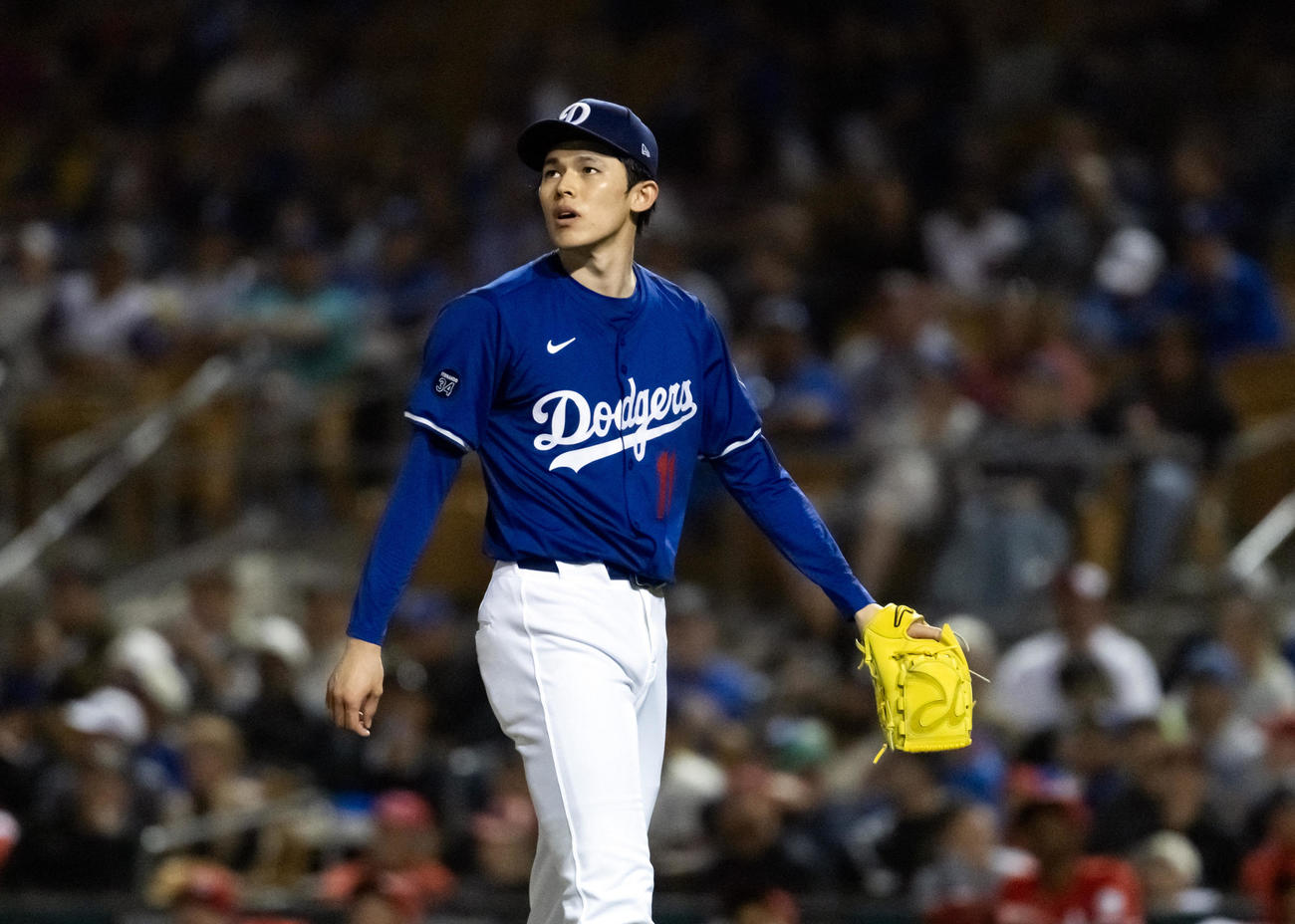 オープン戦・ドジャース対レッズ　レッズとのオープン戦に登板したドジャース佐々木朗希（ロイター）