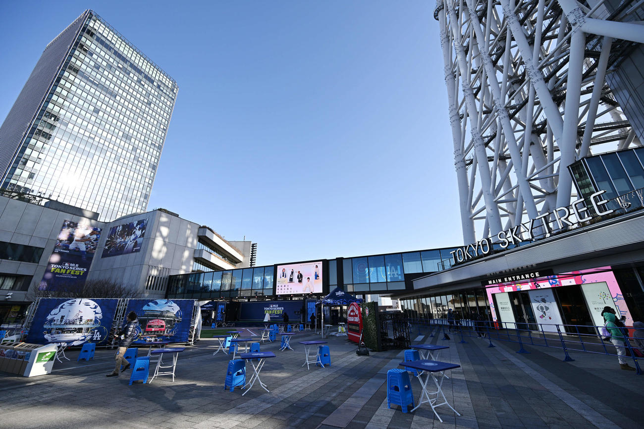 東京スカイツリータウンに設営された会場（撮影・滝沢徹郎）