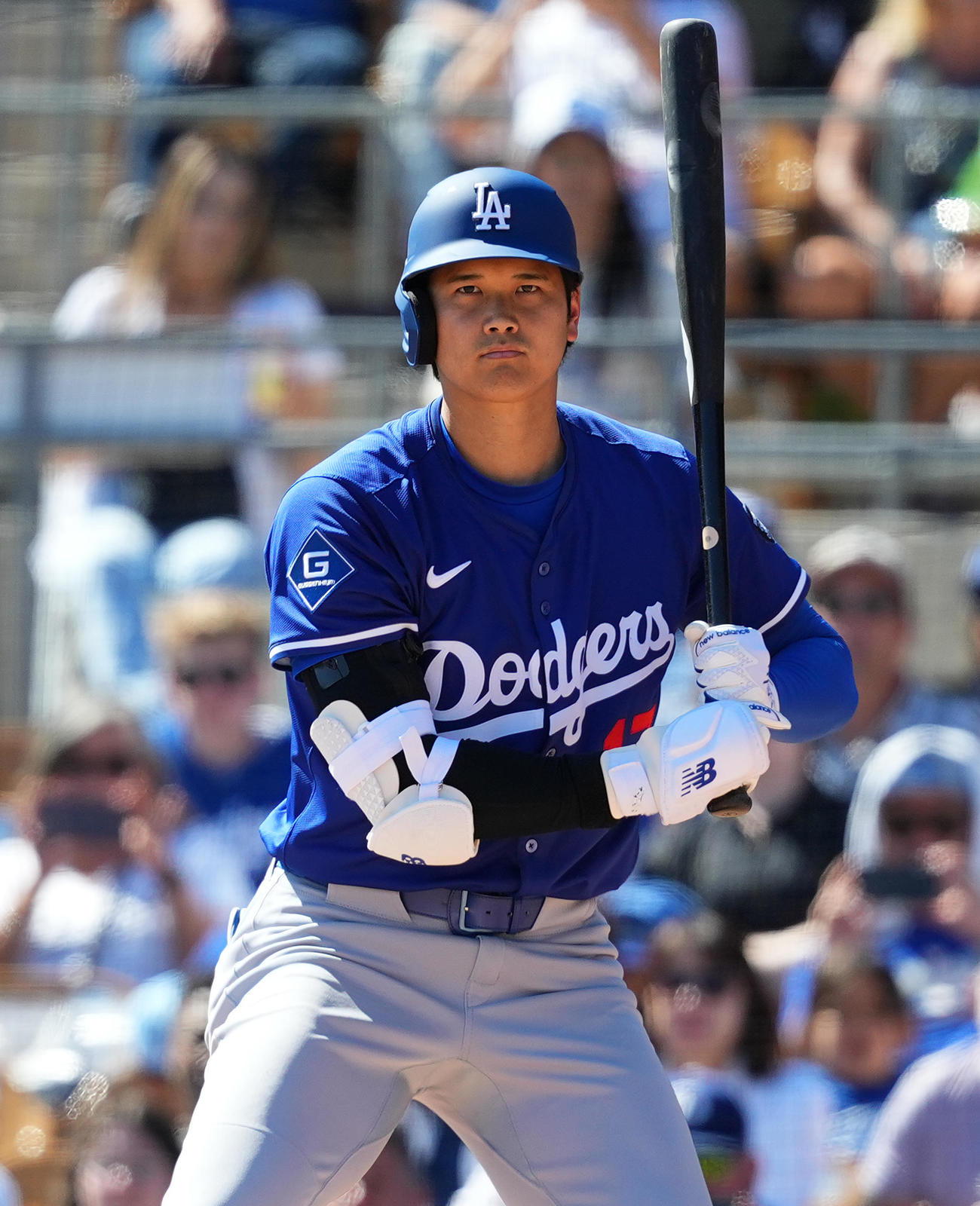 ホワイトソックス対ドジャース　打席で構えるドジャース大谷（撮影・菅敏）