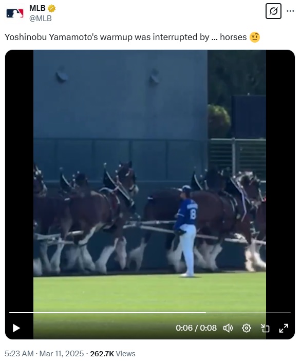 MLBの公式Xから