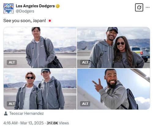 大谷翔平がいよいよ日本へ ドジャース公式Xが搭乗シーンを公開 山本