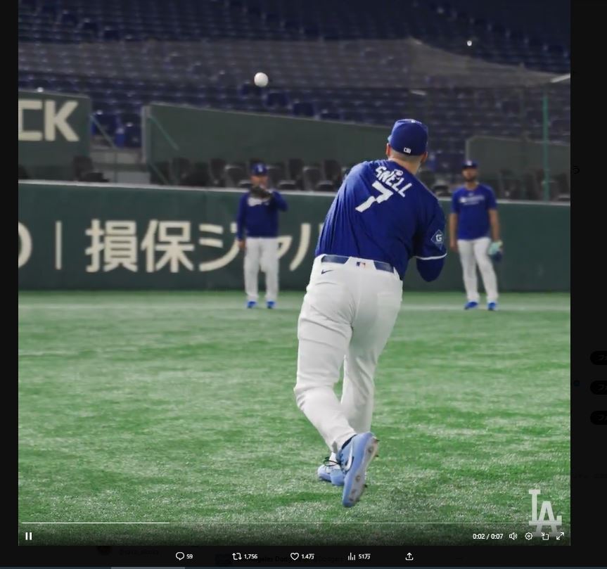 ドジャース公式Xから