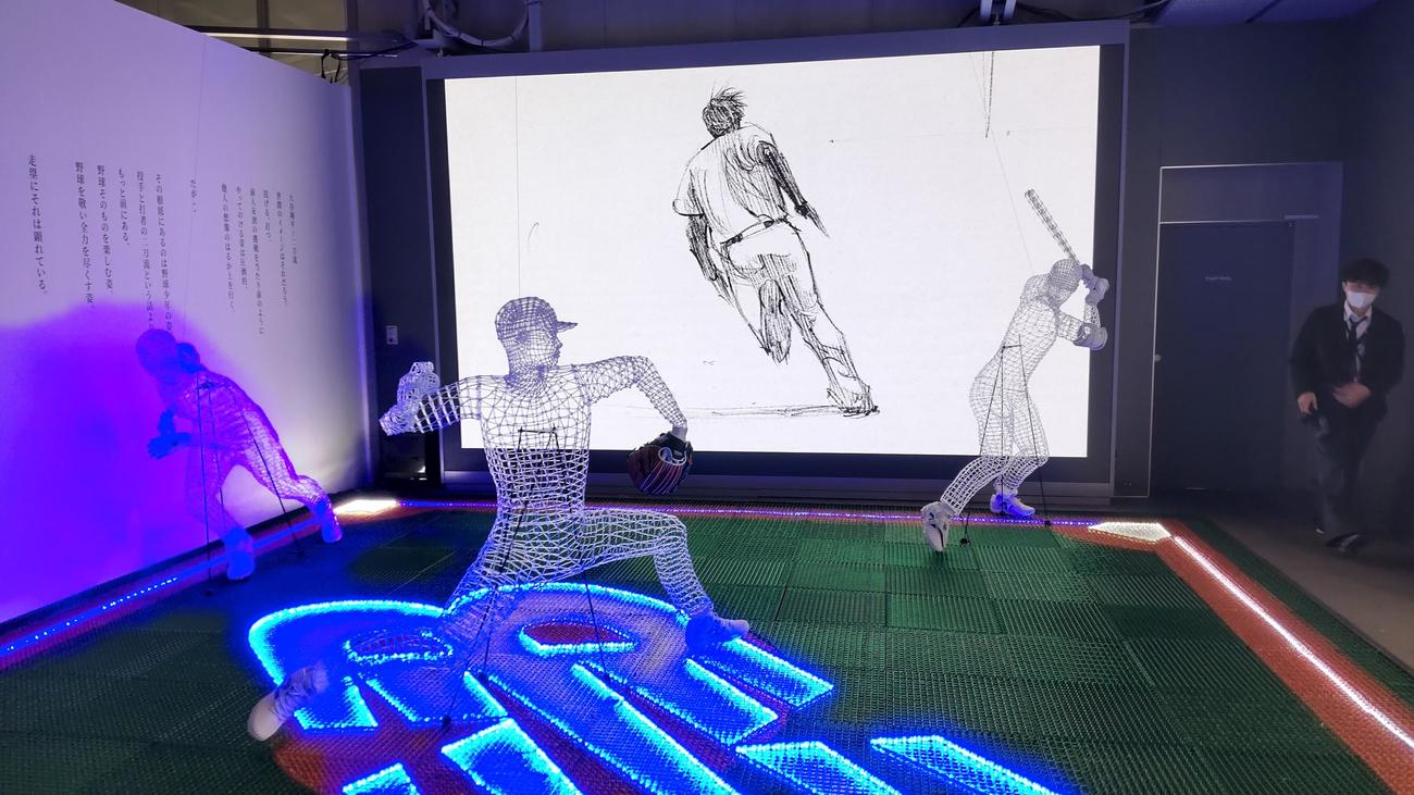 ニューバランスジャパンで展示されているPETで作成した大谷の実物大3Dマネキン