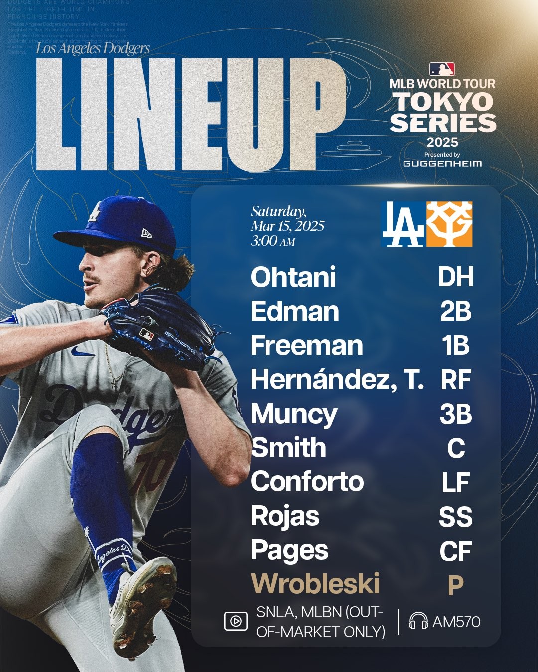 ドジャースの公式Xから