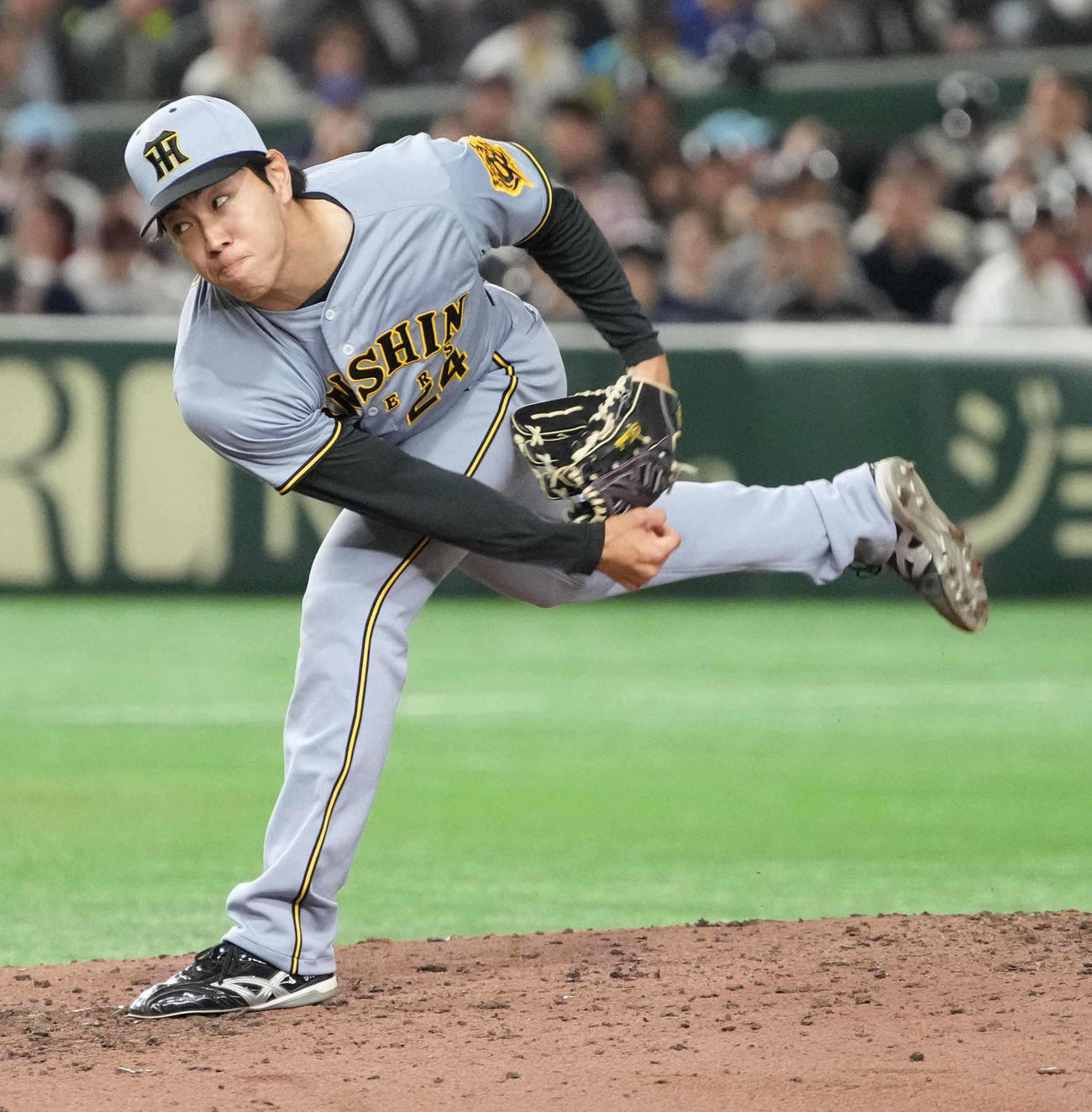 阪神対カブス　阪神3番手で登板した工藤（撮影・小沢裕）