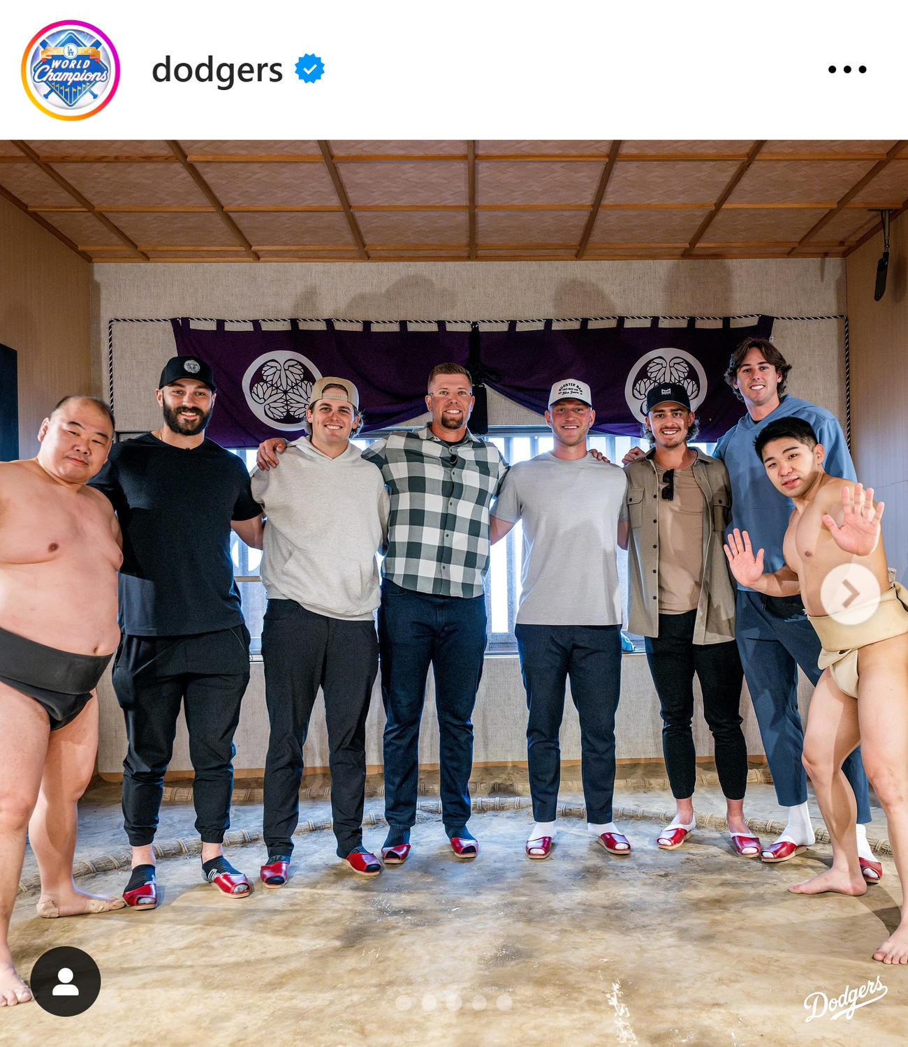 ドジャースのインスタグラムから