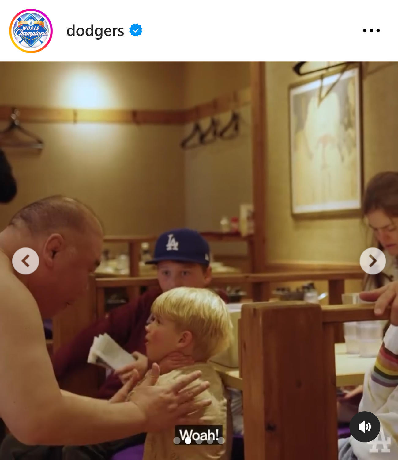 ドジャースのインスタグラムから