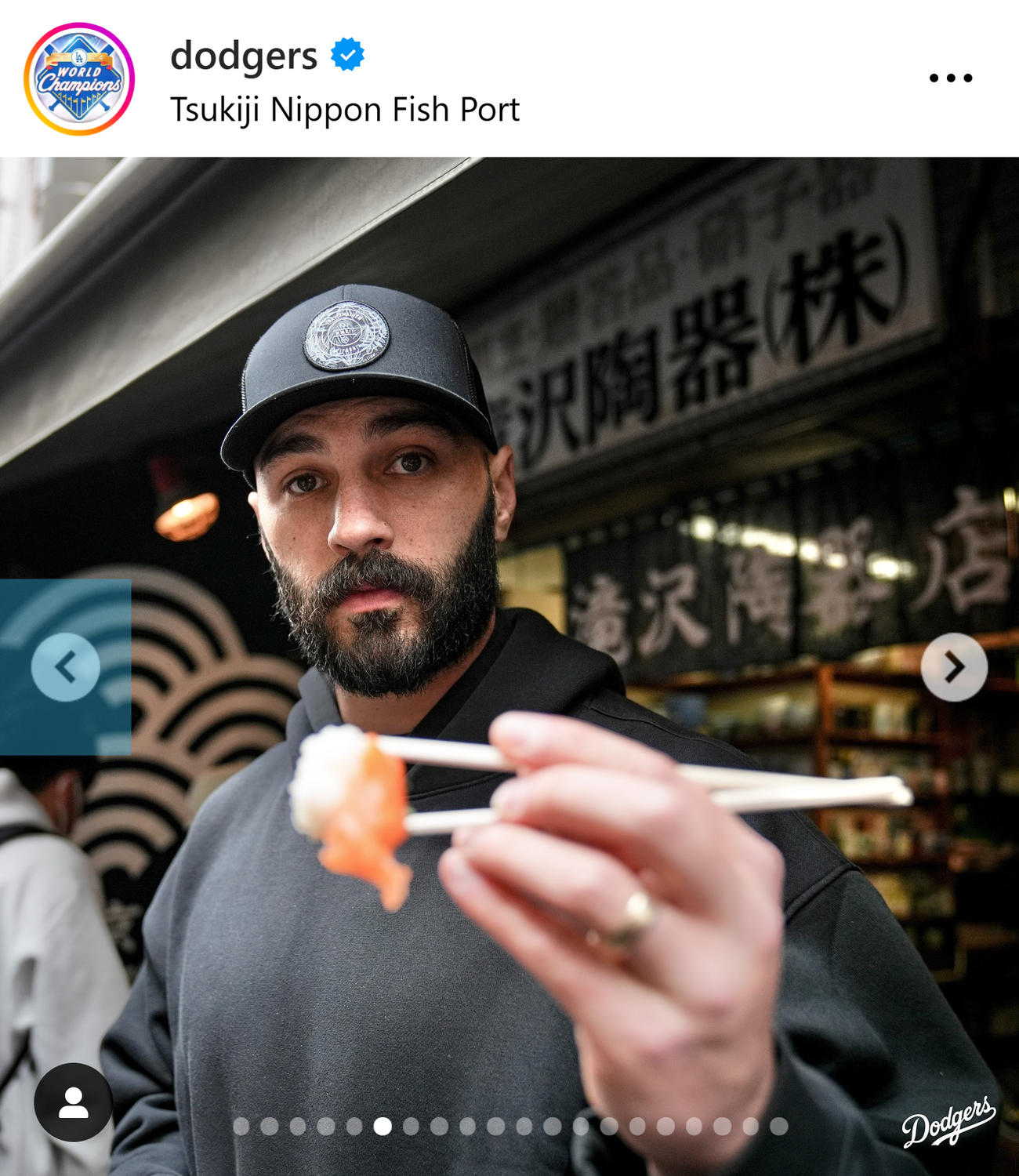 ドジャースのインスタグラムから