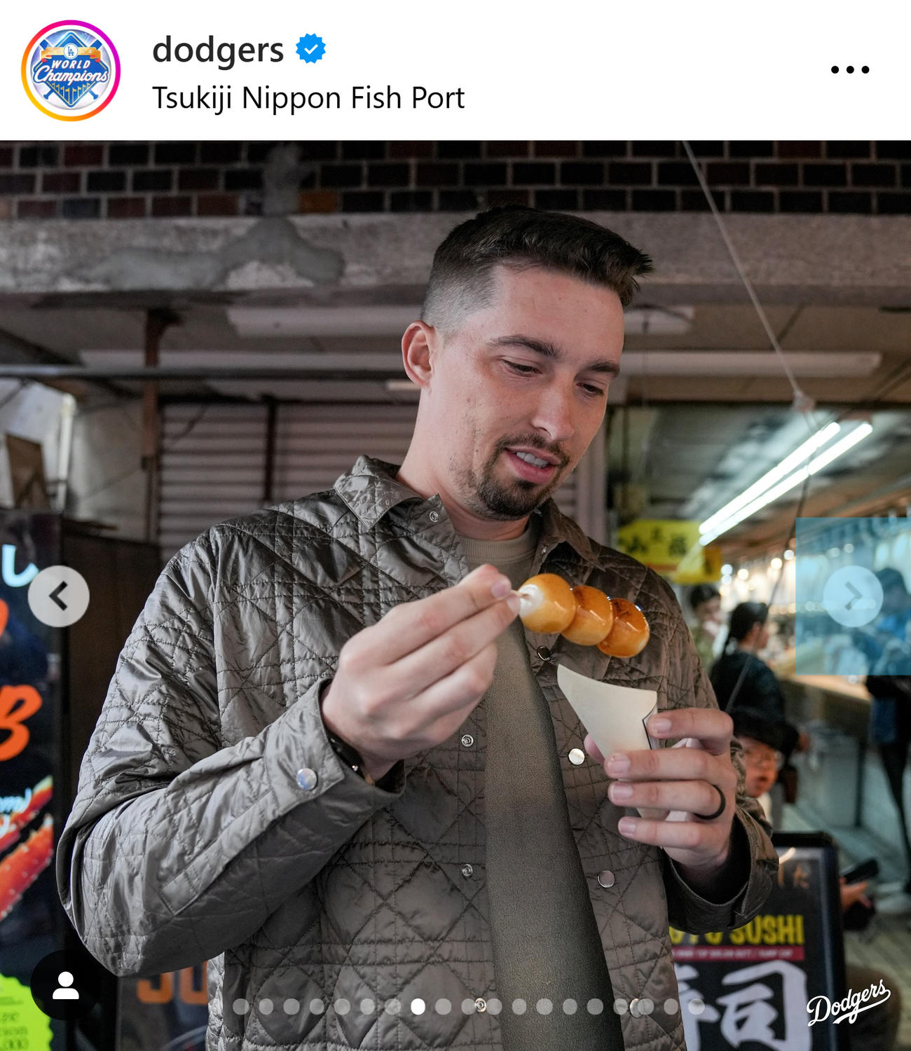 ドジャースのインスタグラムから