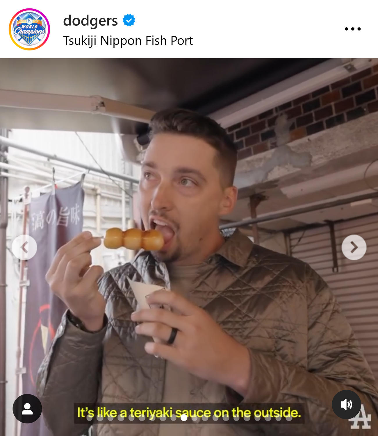 ドジャースのインスタグラムから
