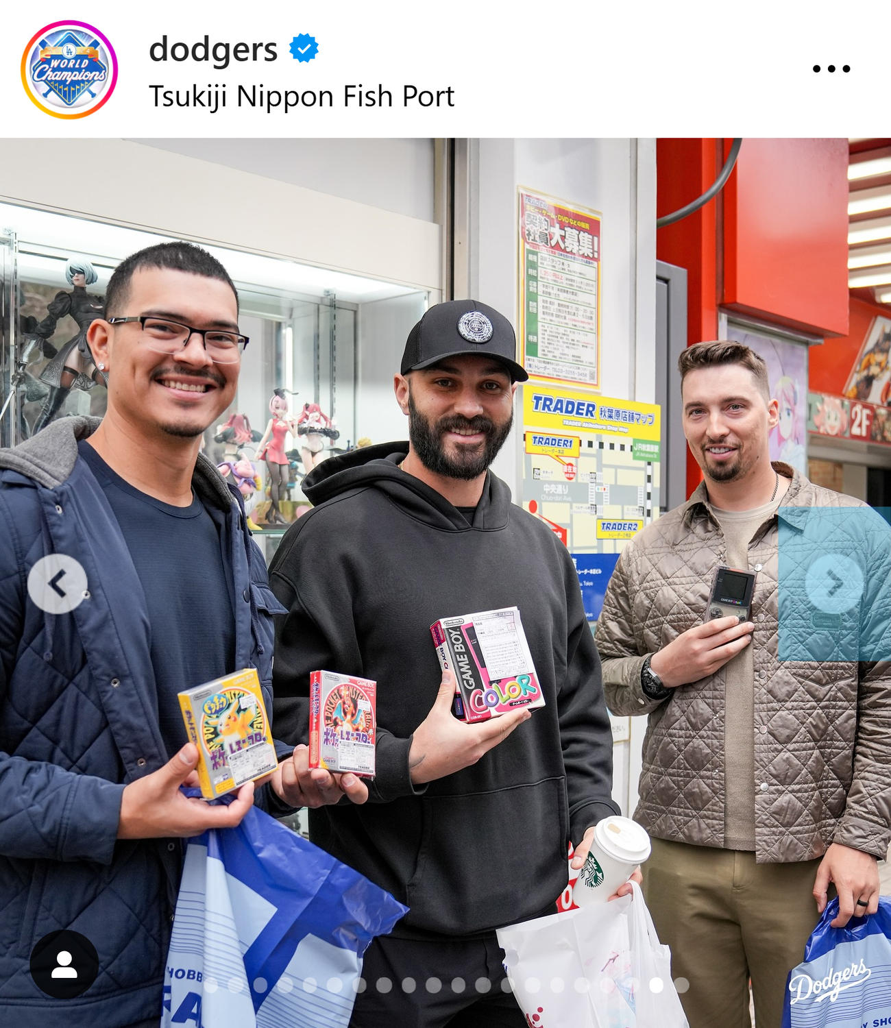 ドジャースのインスタグラムから