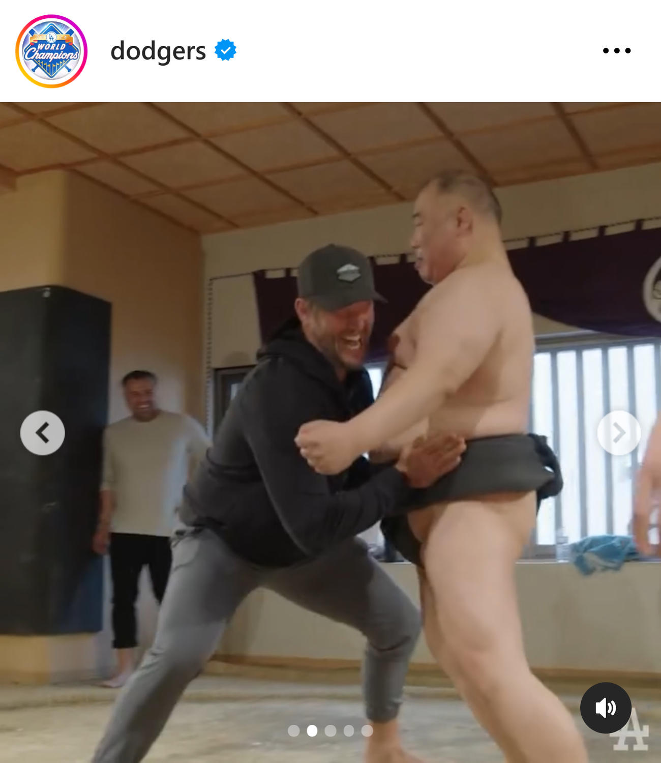 ドジャースのインスタグラムから