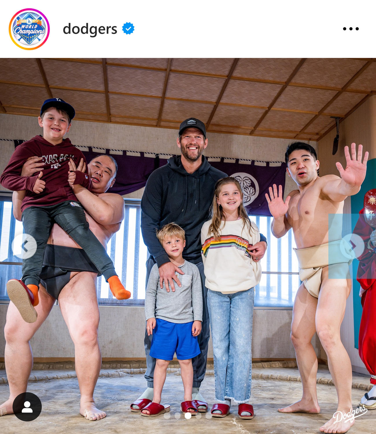 ドジャースのインスタグラムから