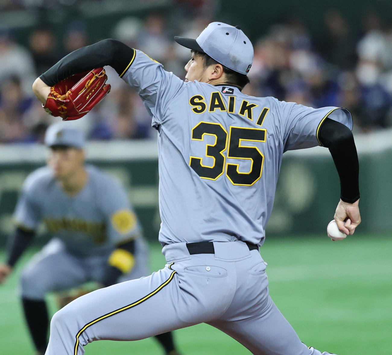 阪神対ドジャース　阪神先発の才木浩人（撮影・野上伸悟）