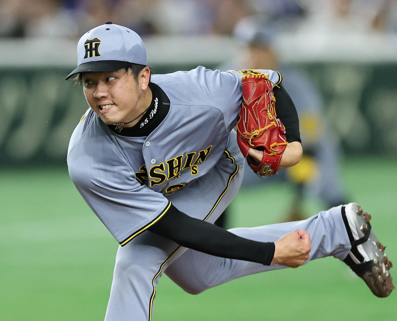 阪神対ドジャース　阪神先発の才木浩人（撮影・野上伸悟）