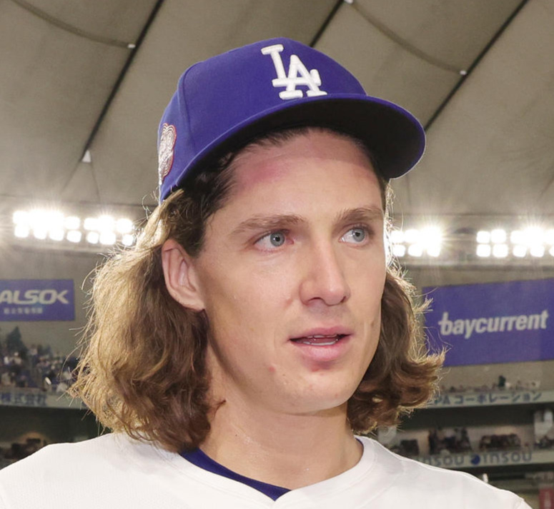 ドジャースのタイラー・グラスノー（2025年3月16日撮影）