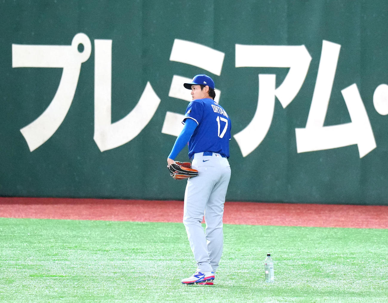 カブス対ドジャース　試合前、投球練習に臨むドジャース大谷（撮影・江口和貴）