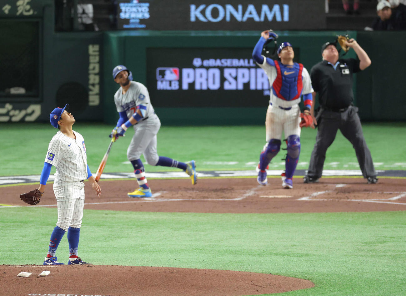 カブス対ドジャース　2回表を抑える今永（撮影・河田真司）