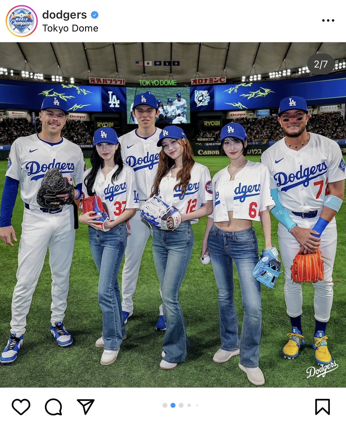 ドジャースのインスタグラムから
