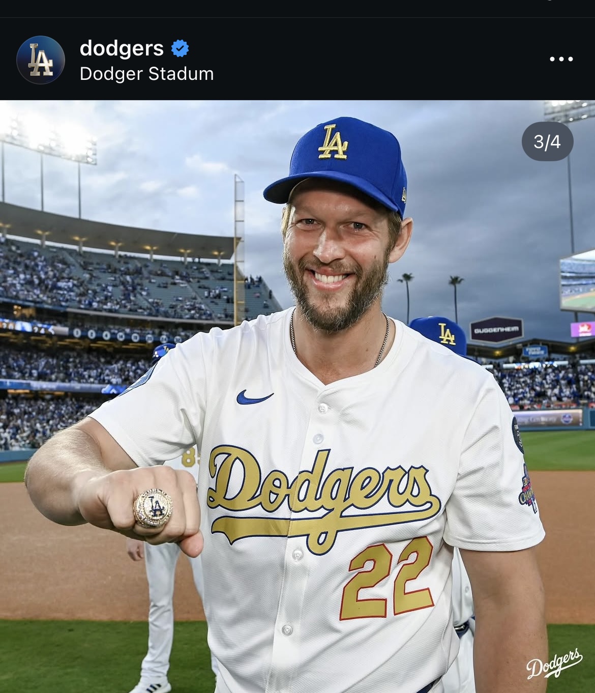 ドジャース公式インスタグラムから