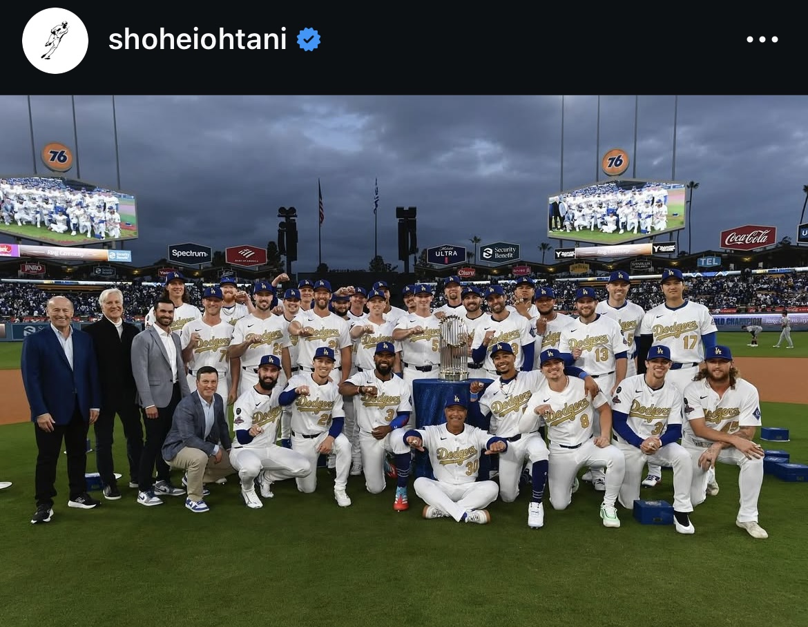 大谷のインスタグラムから