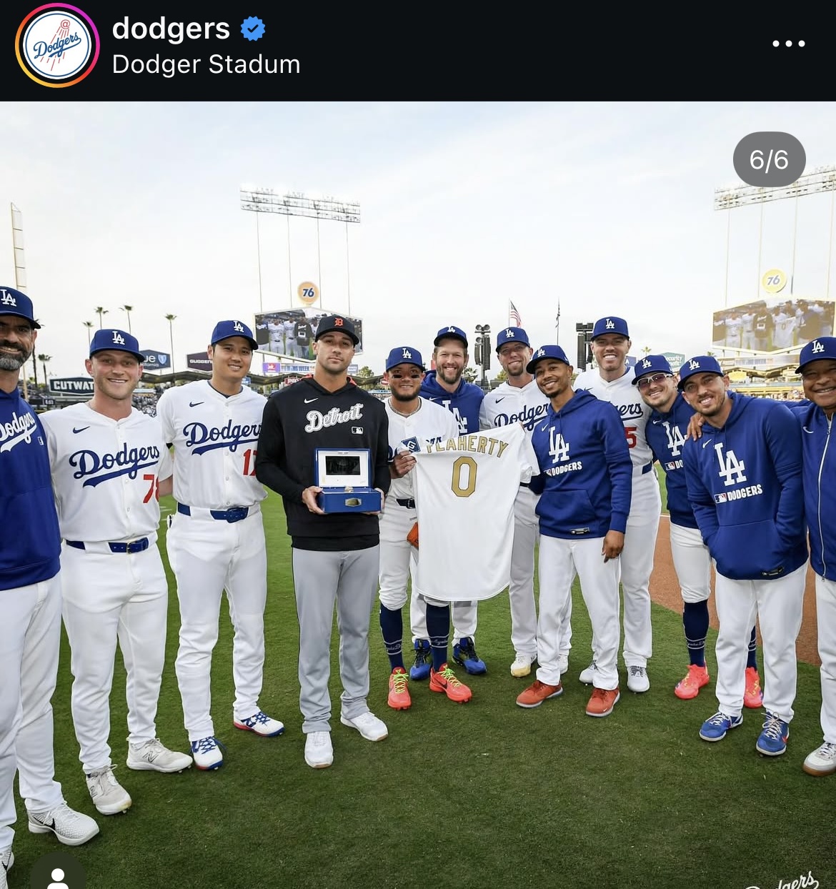 ドジャース公式インスタグラムから