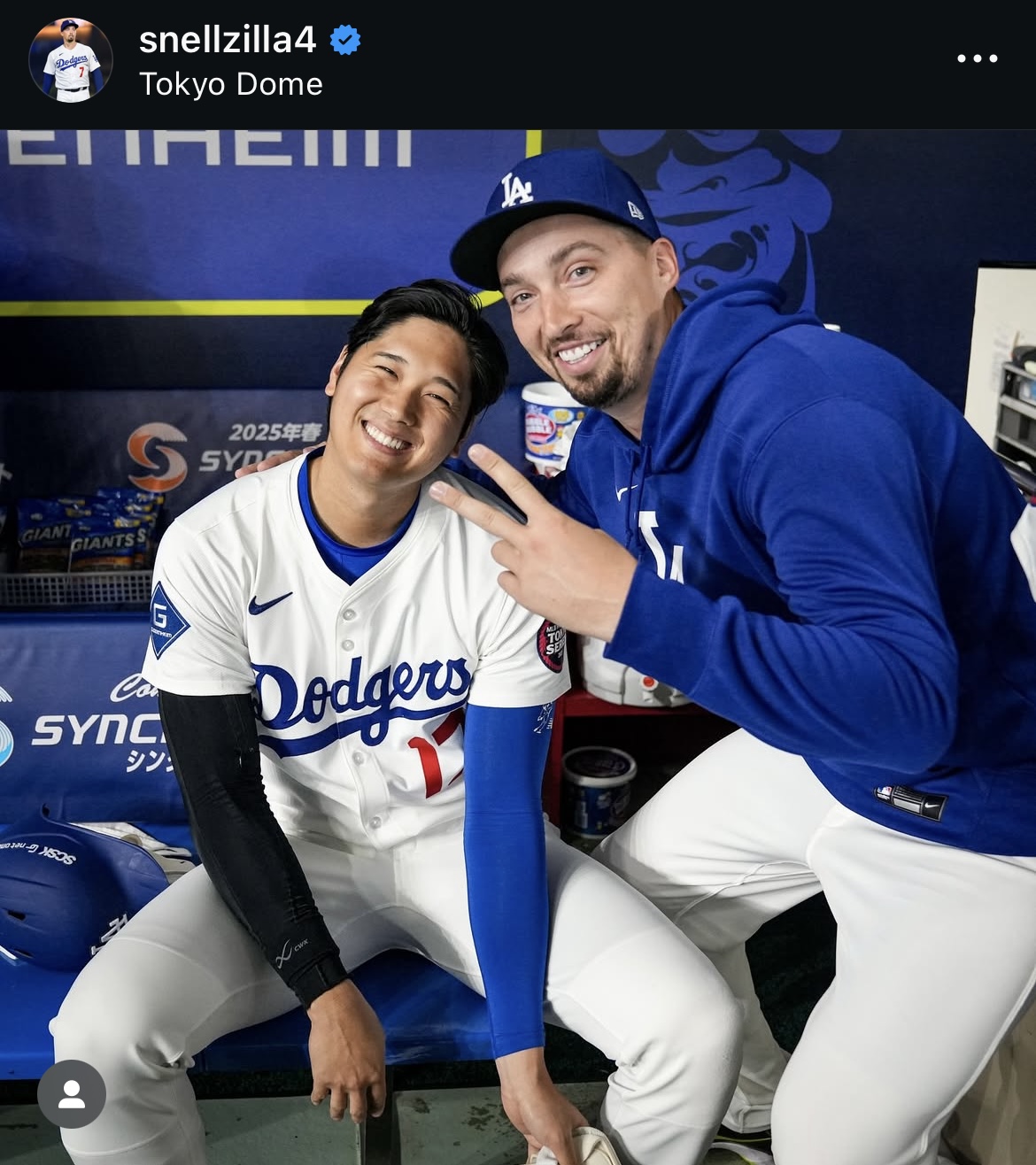 スネルのインスタグラムから