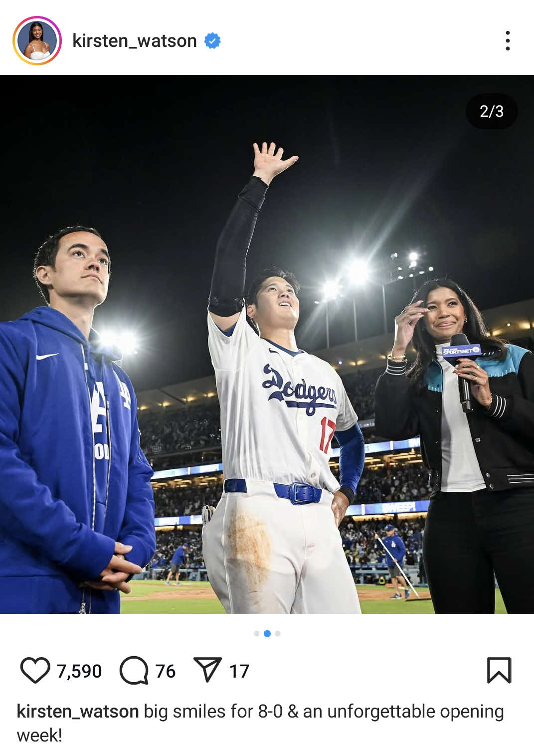 ワトソンさんのインスタグラムから