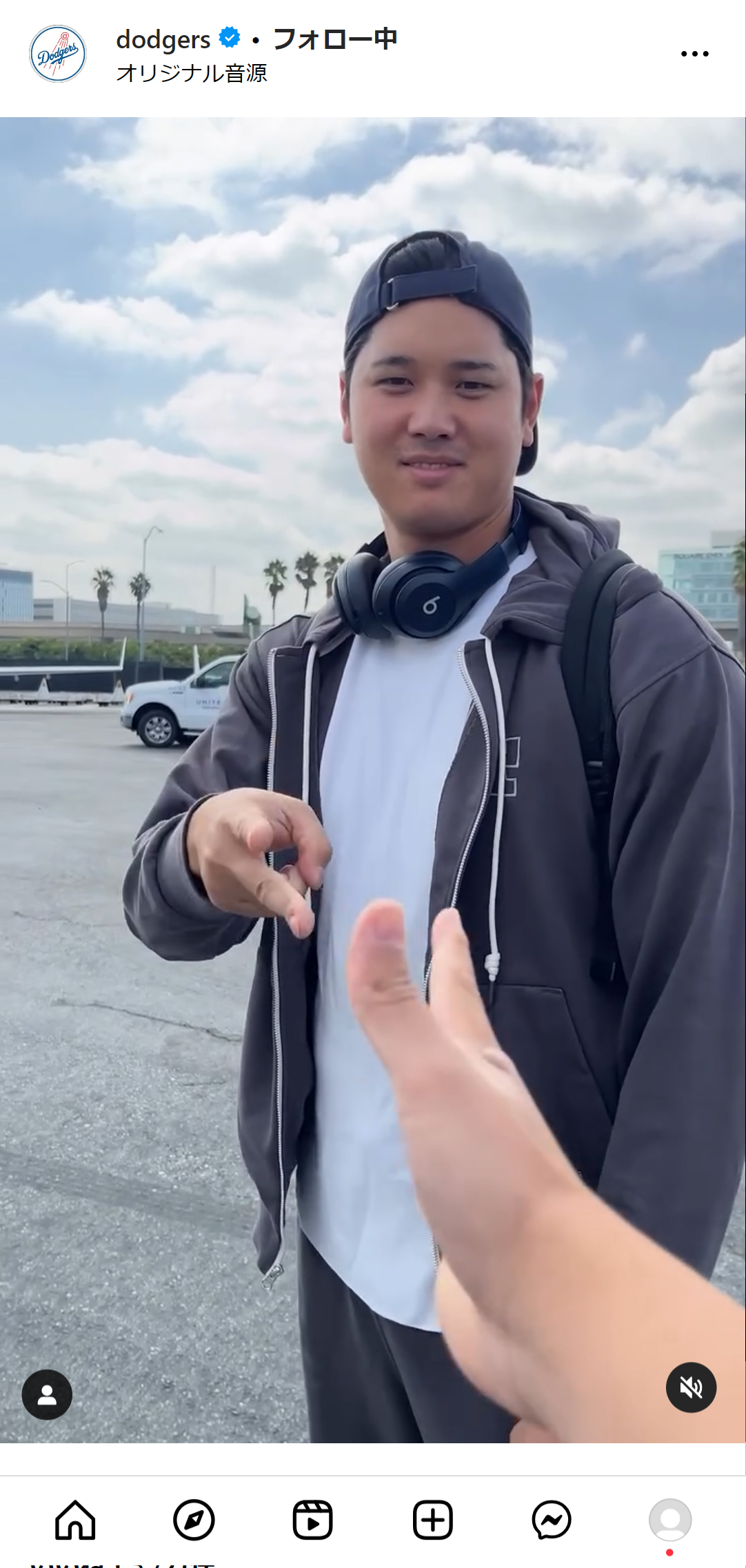 ドジャースの球団公式インスタグラムから