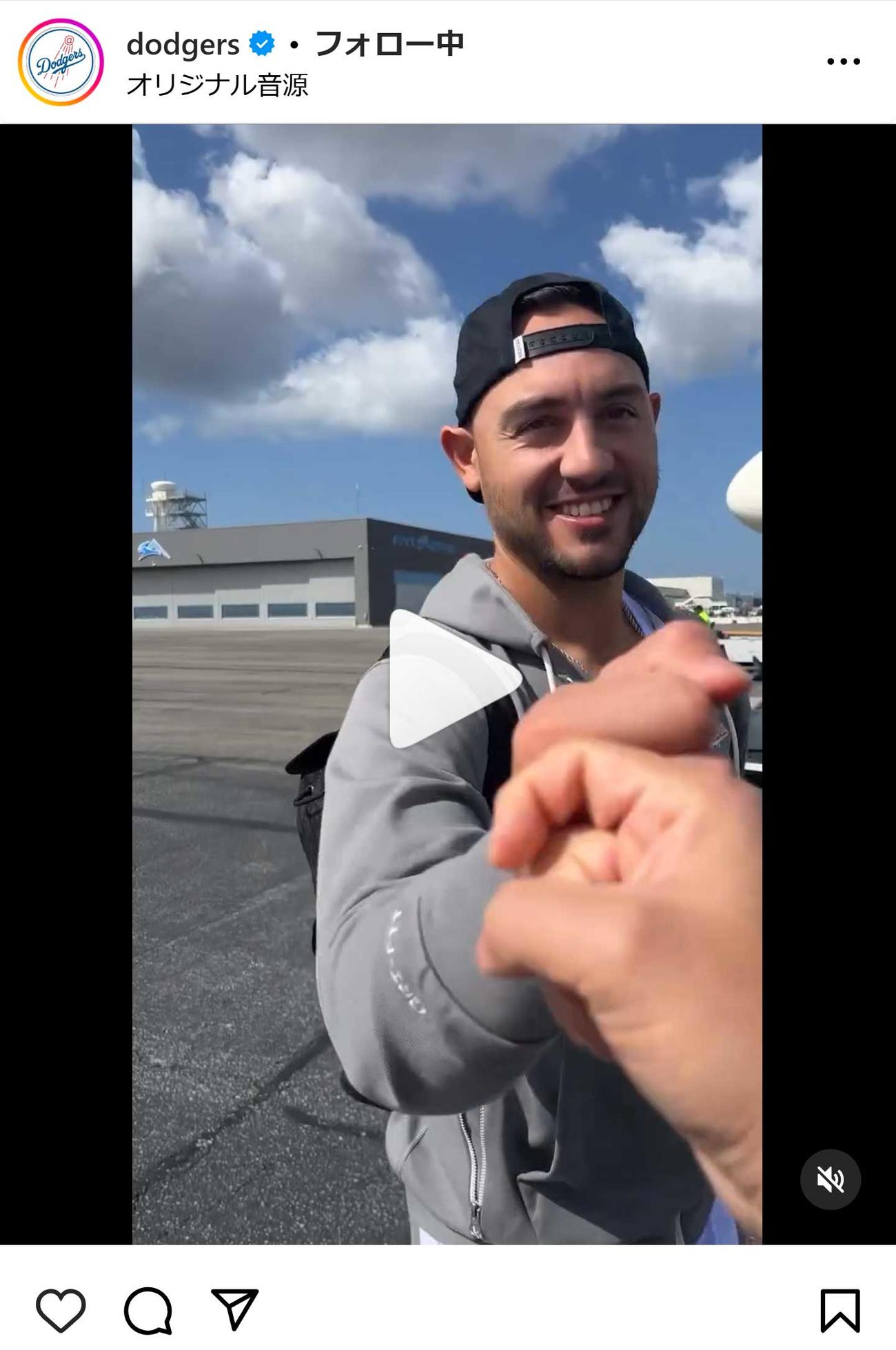 ドジャースの球団公式インスタグラムから