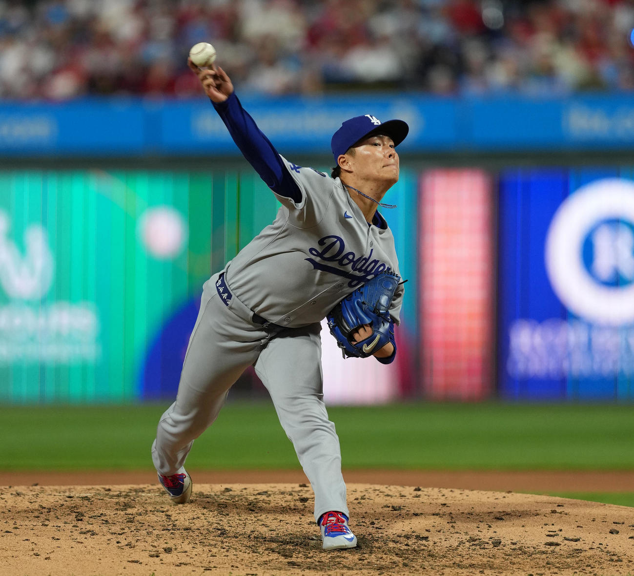 フィリーズ対ドジャース　ドジャース先発の山本（撮影・菅敏）