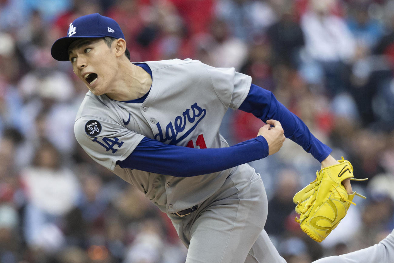 フィリーズ戦に先発したドジャース佐々木朗希（AP）