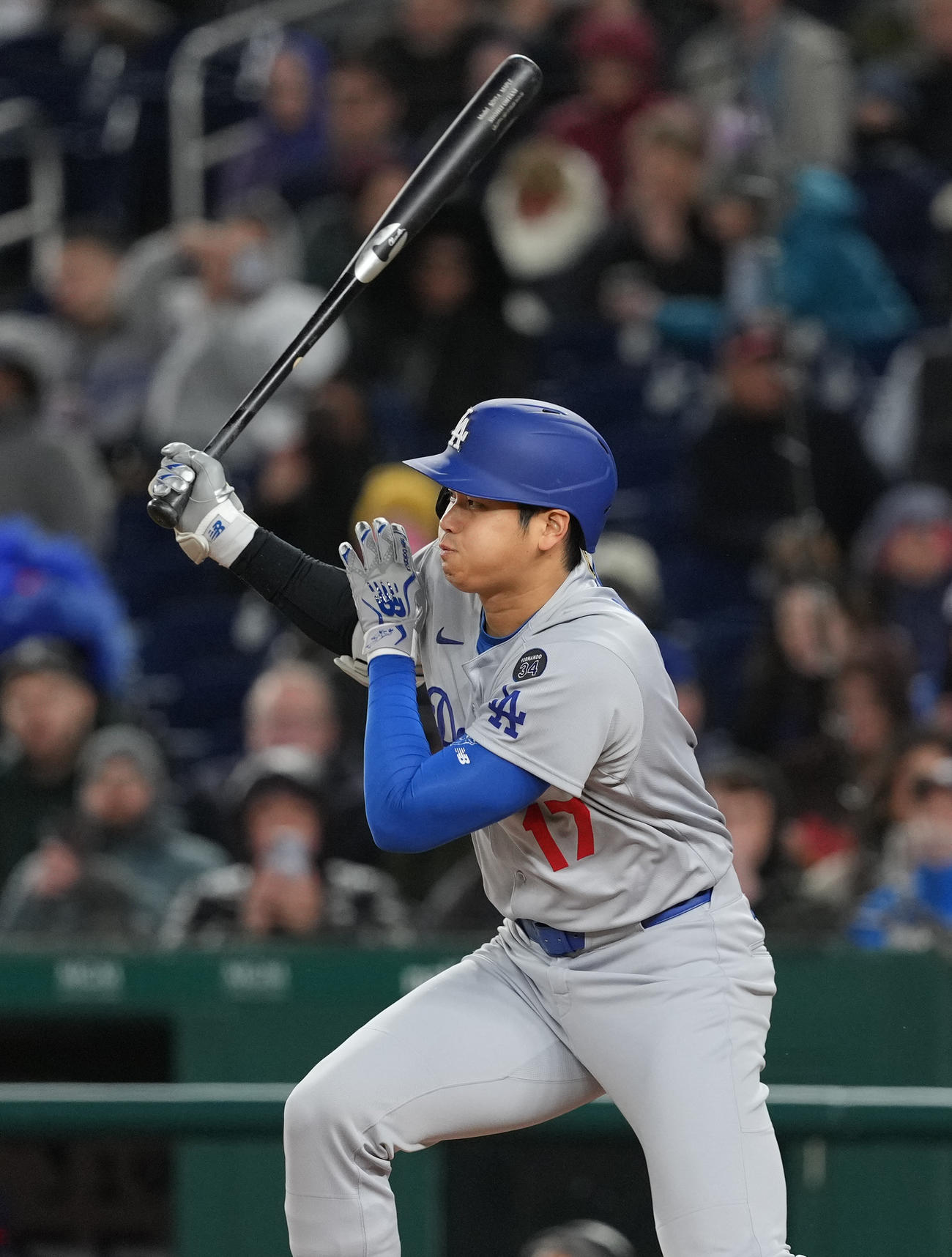 ナショナルズ対ドジャース　5回表ドジャース1死、ニゴロに倒れる大谷（撮影・菅敏）