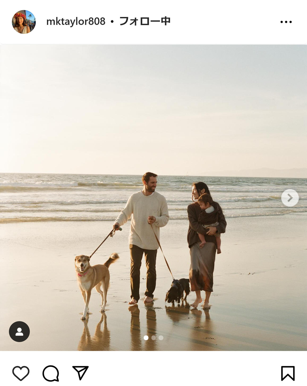 テーラーの妻メアリー夫人のインスタグラムから