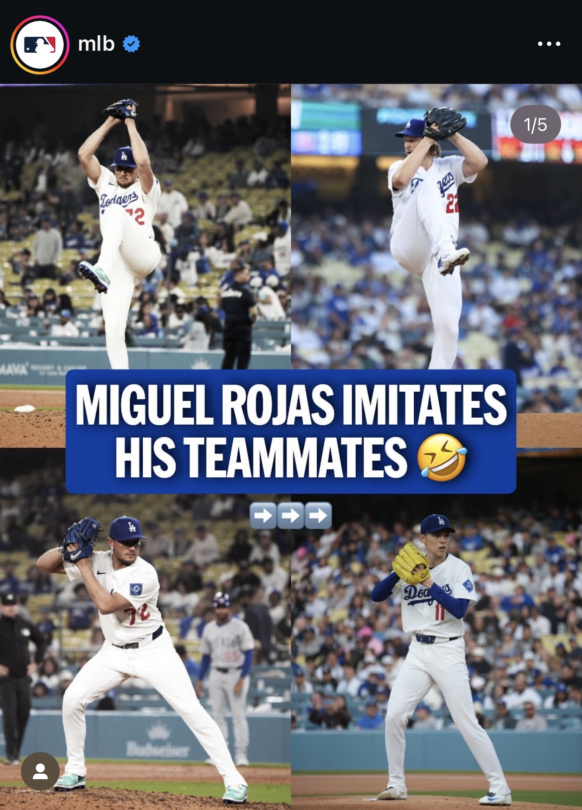 MLB公式インスタグラムから