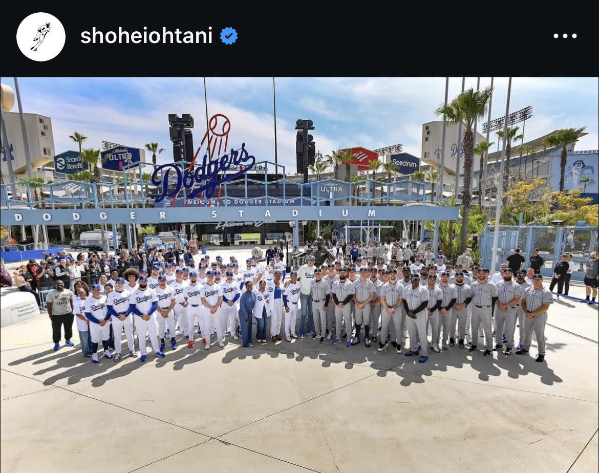 大谷のインスタグラムから