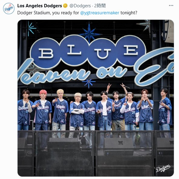 ドジャースの公式Xから