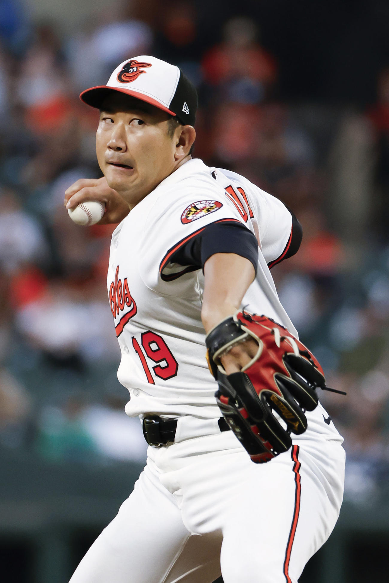 ヤンキース戦に先発し、5回を5安打無失点と好投して3勝目を挙げたオリオールズ・菅野＝ボルティモア（共同）