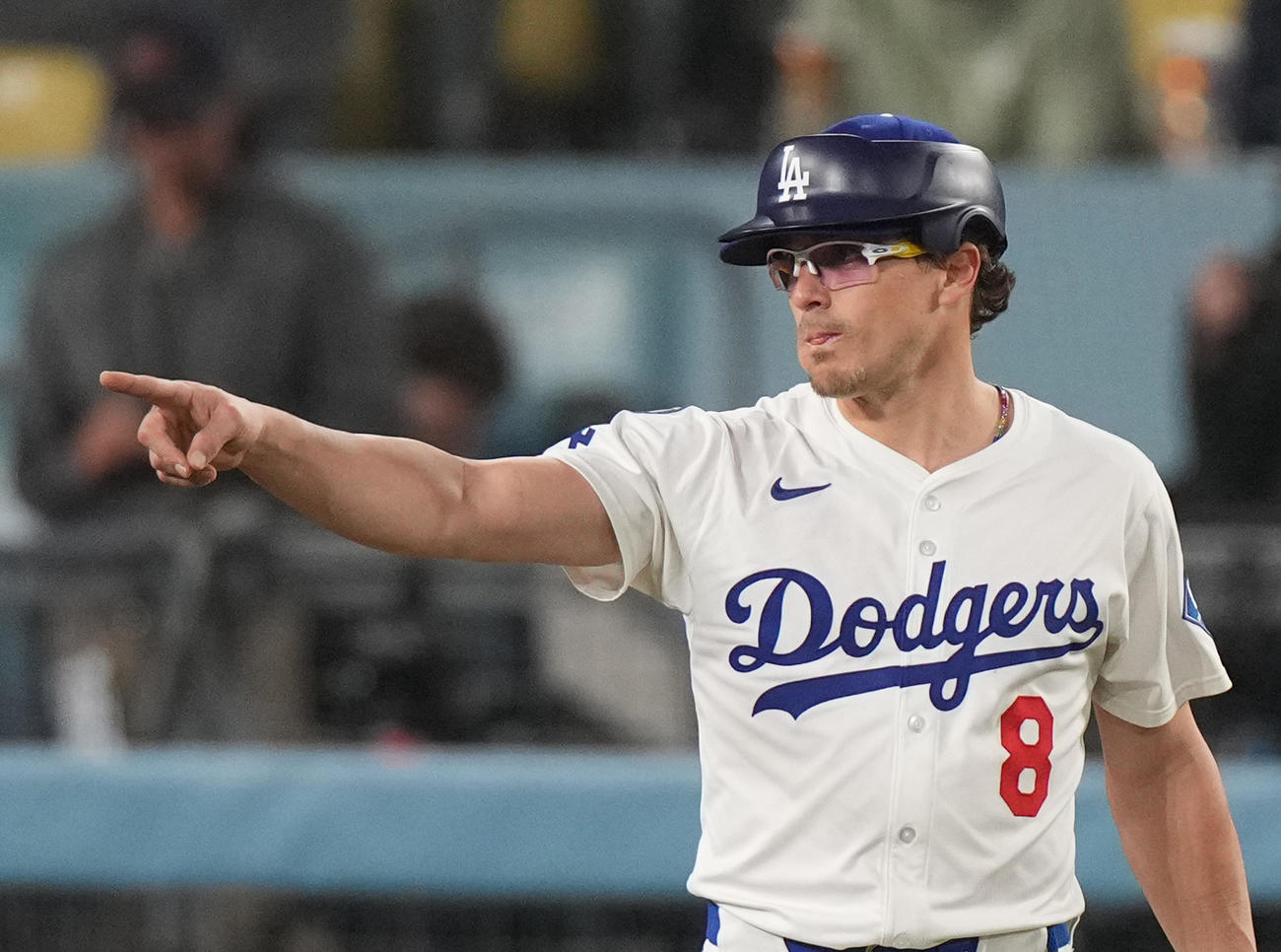 ドジャース対マーリンズ　9回に登板したドジャースのK・ヘルナンデス（撮影・菅敏）