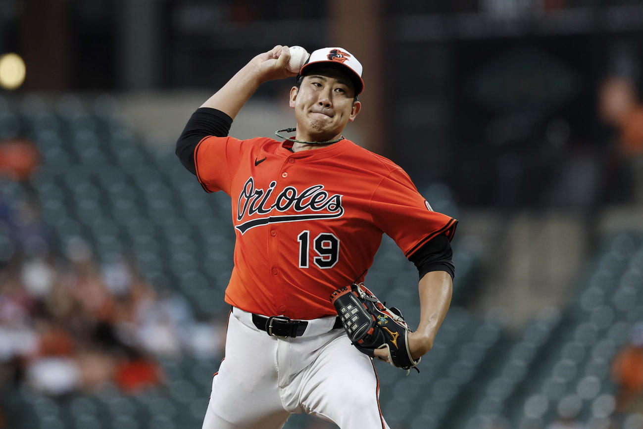 ロイヤルズ戦に先発したオリオールズ菅野智之（AP）