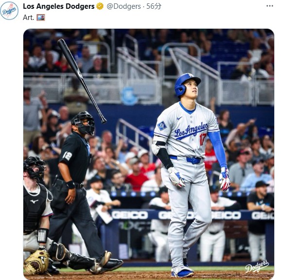 ドジャースの公式Xから