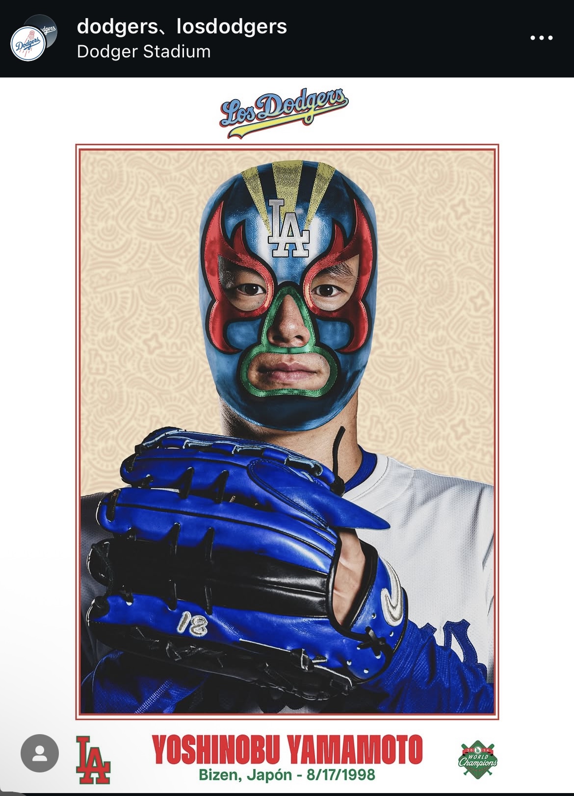 ドジャース公式インスタグラムから