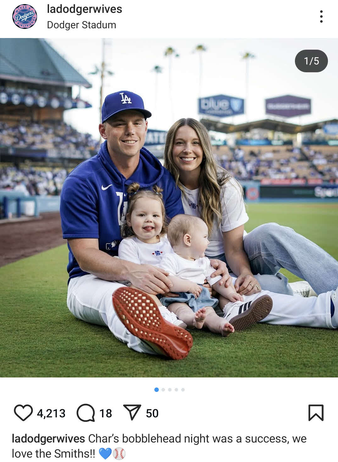 ドジャース夫人会のインスタグラムから