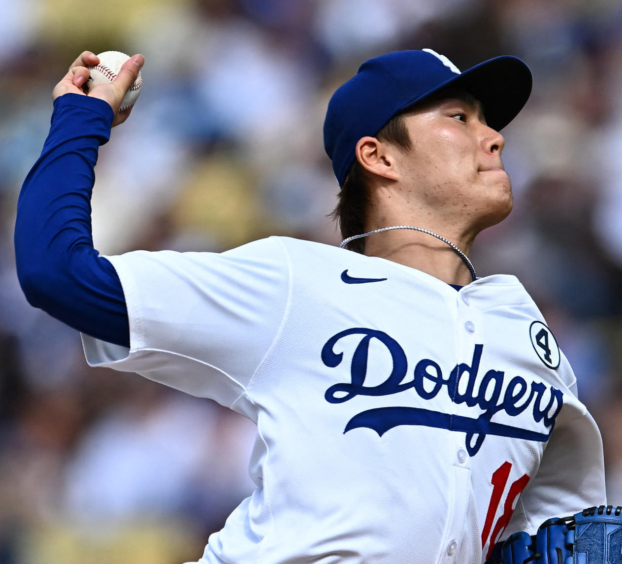 ヤンキース戦に先発したドジャース山本由伸（ロイター）